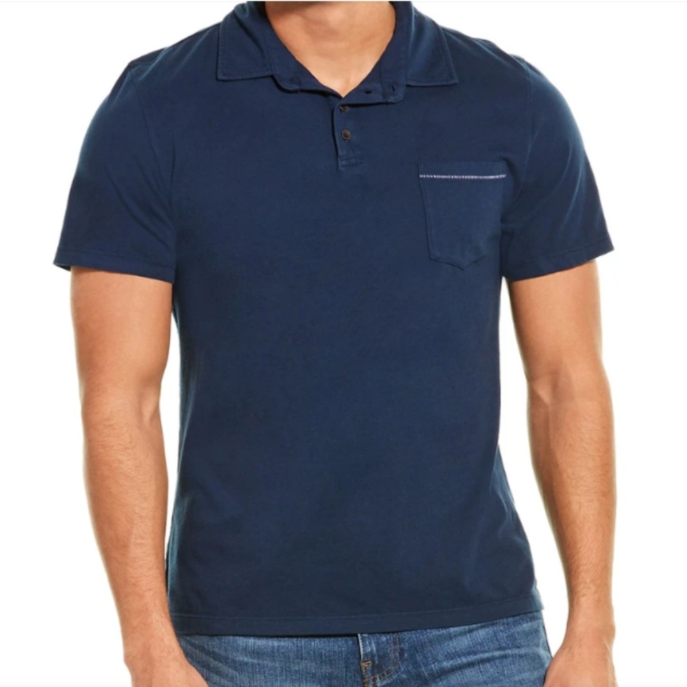M. Singer pocketed polo shirt navy